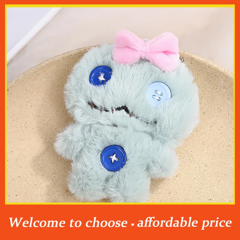

Cartoon Plush Bow Doll Toy Keychain Bag Pendant With Buttons DIY Gifts Keychain Pendant Cute Sweet Plush Dolls Hanging Ornaments
