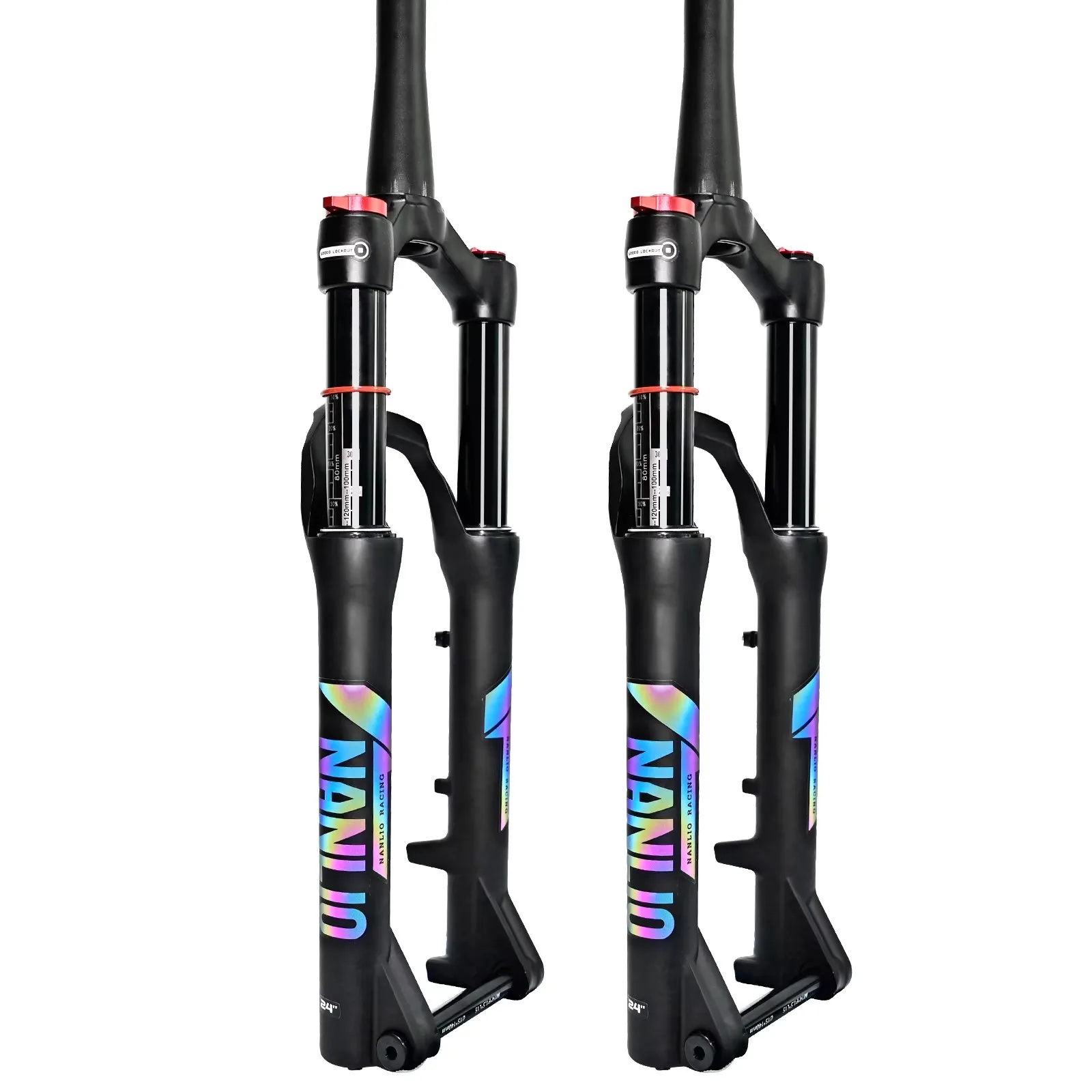 

Nanlio 20/24" Youth MTB Suspension Fork, Quick Release & Lockout, 100-140mm Travel, Lightweight Mg Alloy
