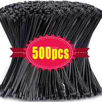 1-500pcs Plastic Flanges Ties Cable Greenhouse Plastic Straps Velcro Nylon Cable Ties Clamp Self-locking Fastening Wire Ties