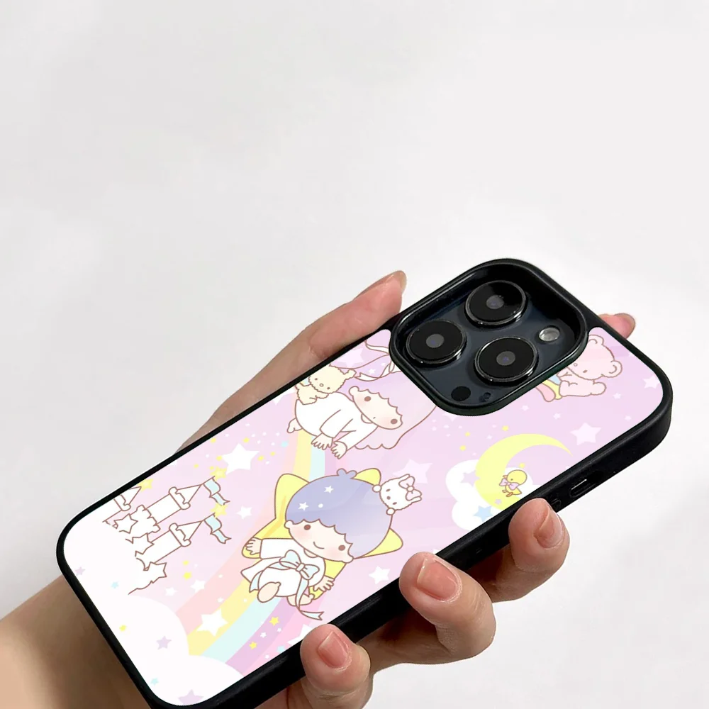 Cartoon L-Little T-Twin S-Stars Phone Case For IPhone 11 12 13 14 15 16 Plus Pro Max Mirror Acrylic PC TPU Cover