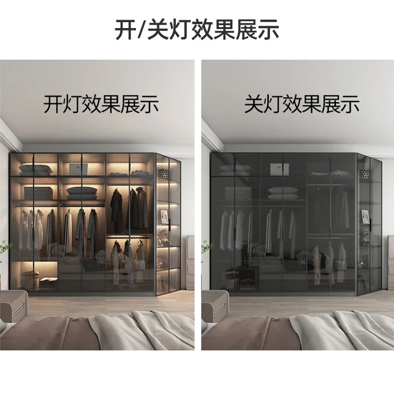 Household Bedroom Storage Sliding Door Storage Triangle Glass Cabinet Combination