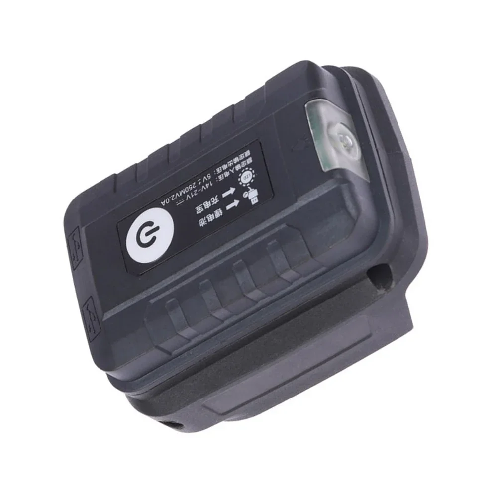 Batterijadapter met licht voor 18V Li-ionbatterij Dubbele USB-uitgang Converter Draagbare stroombron Li-on batterij Power Tool