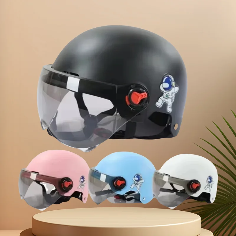 Motorcycle Helmet Electric Motor Car Scooter Bike Open Face Half Anti-Fall Anti-UV Safety Hat Goggles Helmet Universal Men Woman