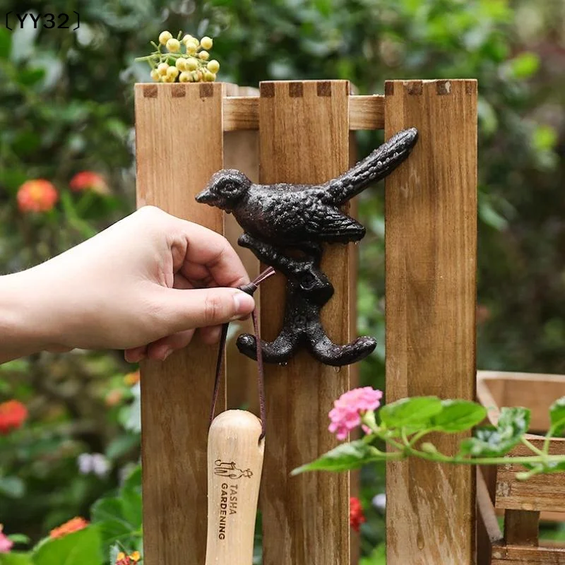 Cast Iron Bird Shaped Wall Hook Rust Resistant Vintage Look For Outdoor Home Garden Decor〔YY32〕