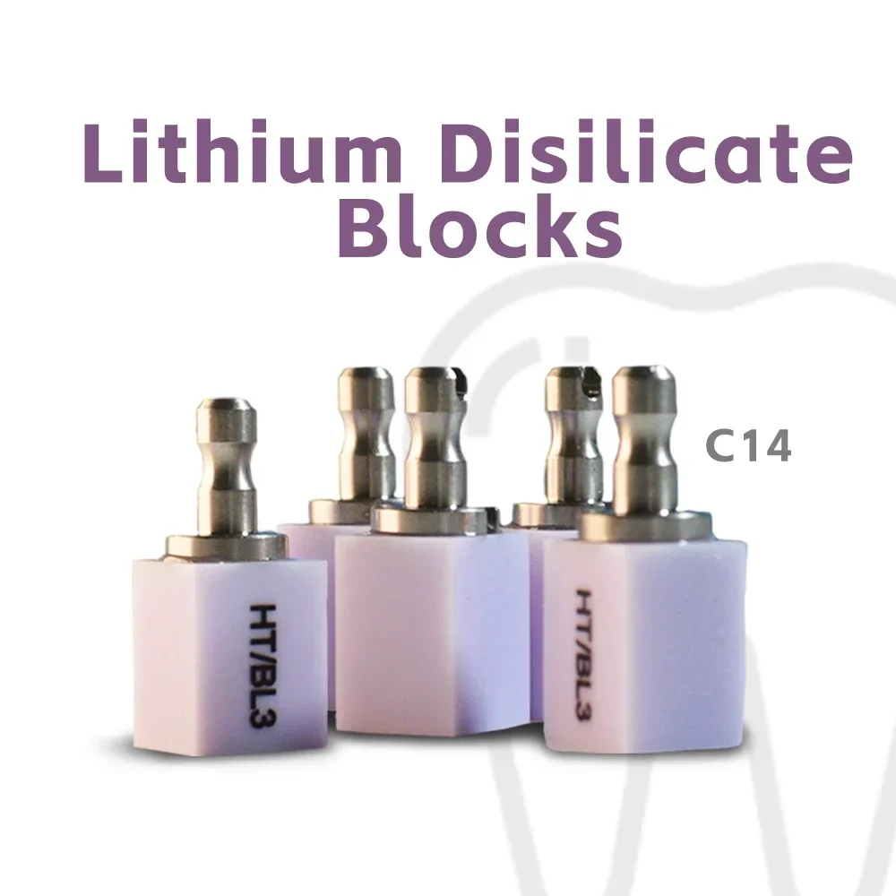 

5 Pieces Glass Ceramic Blocks C14 HT/LT High Transparency Vita 16 colors BL1-4 for CAD/CAM Dental Lab