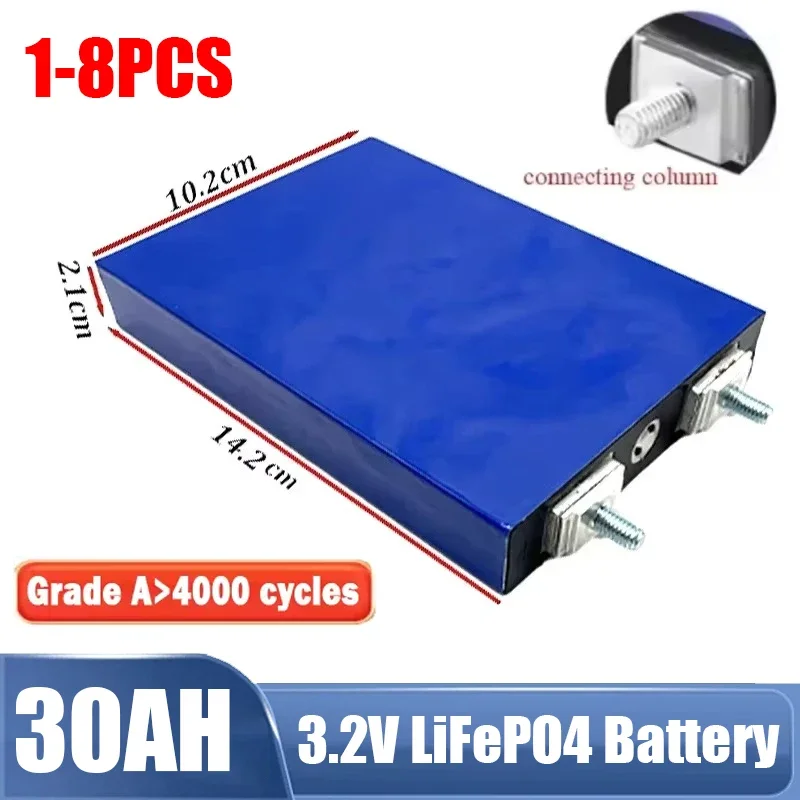 High Quality 3.2V 30Ah LiFePO4 Battery Cell Lithium Iron Phosphate Deep Cycles for Diy 12V 24V 36V 48V Solar Energy UPS Power