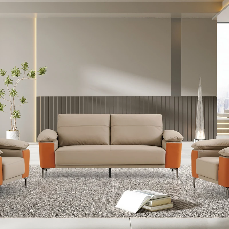 

# Sofa Modern Top Layer Leather Office Furniture Home Office Hotel