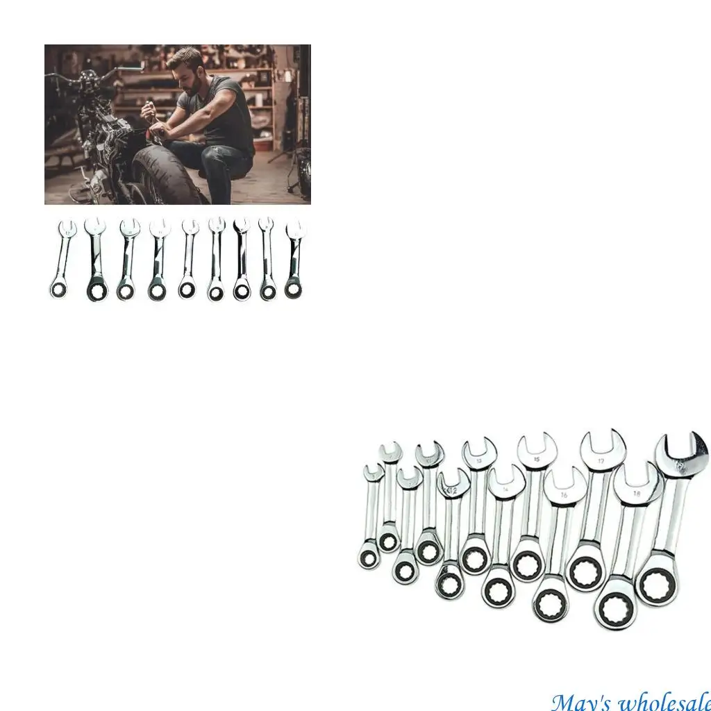 

Ratchet Socket Wrench 8-18mm Short Handle Ratchet Wrench Hand Repair Tool 448A