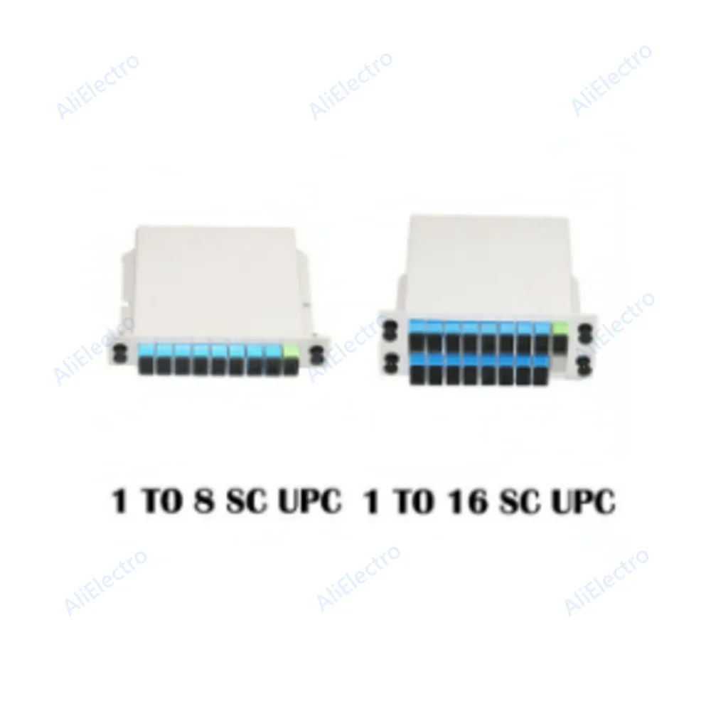 Inserted PLC Fiber Optic Splitter SC UPC/APC SM Single Mode 1X2 1X4 1X8 1X16 FTTH Networking Inserted PLC Fiber Optic Splitter