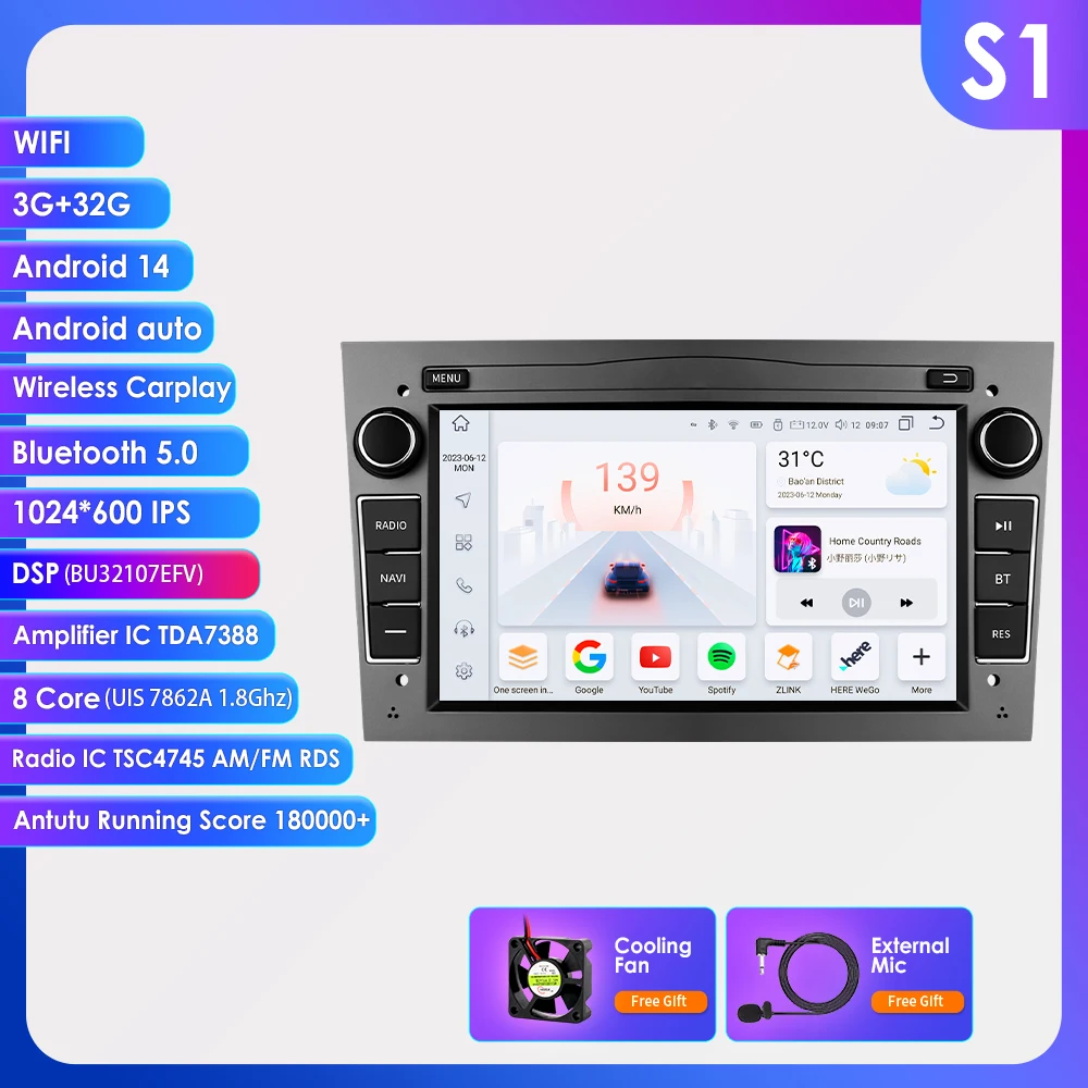 Hizpo 2Din 7 inch Android Auto autoradio voor Opel Astra H G J Zafira B Corsa D C Antara Vectra Vivaro GPS RDS DSP 4G BT CarPlay