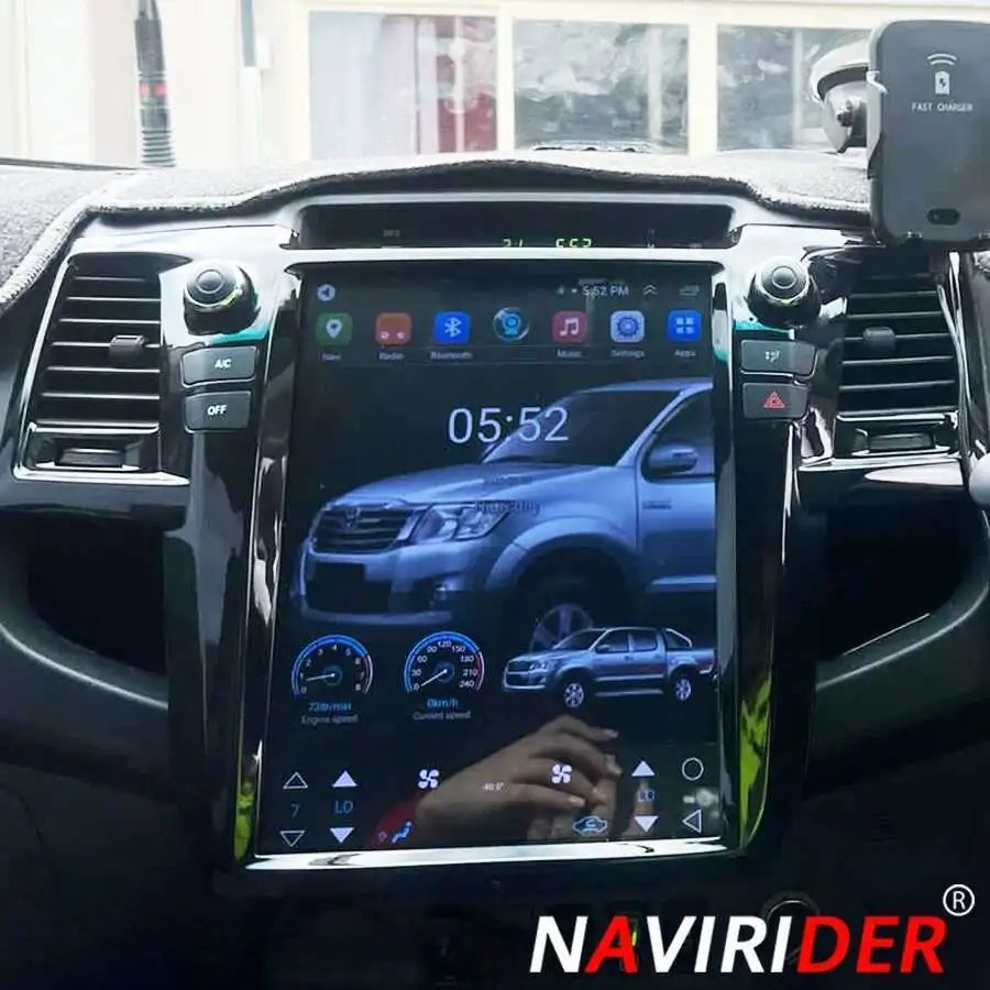 Grabador de cinta Android 14, 12,1 pulgadas para TOYOTA Fortuner HILUX Revo 2014-2015 navegación estéreo Radio de coche inalámbrico Carplay Head Uint