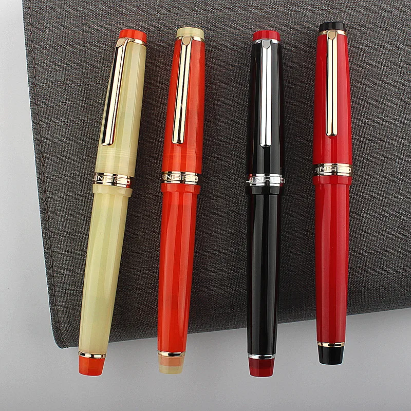 

Luxury Jinhao 82 Fountain Pen Transparency Acrylic Pen Spin Golden EF F Nib Business Office School Supplies Writing Ink Pen