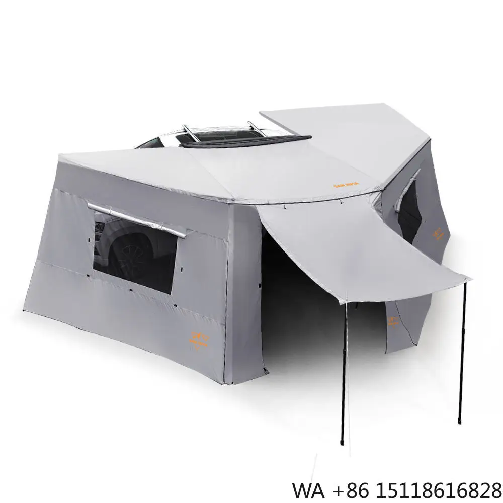 Outdoor Camping Roof Top Awning Tent for Car Side 4WD 4x4 Waterproof Double Layer Free-standing 270 Degree Side Wall Four-Season