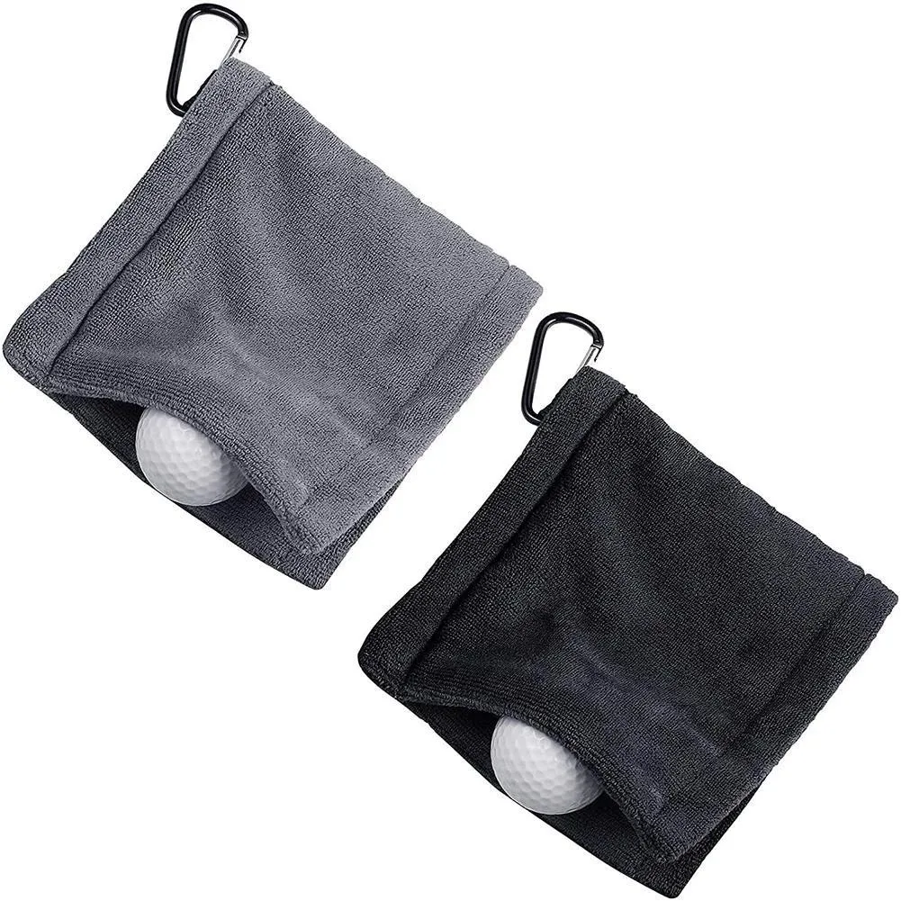 14*14cm Golf Towel High Water Absorption Cleaning Towels With Carabiner Hook Sweat-absorbent Wiping Cloth Cleans Club