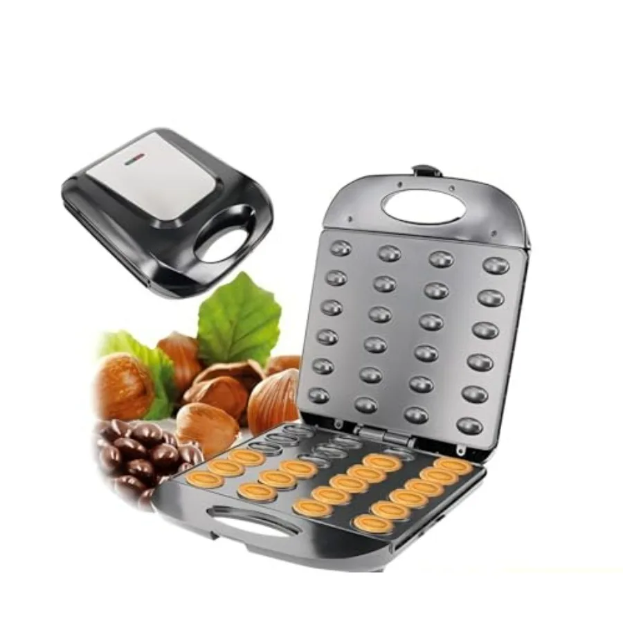 

24 Walnut Cookie Maker Non Stick Double Sided Walnut Cookie Electric Baking Mold Mini Nut Waffle Bread Machine Sandwich Iron To