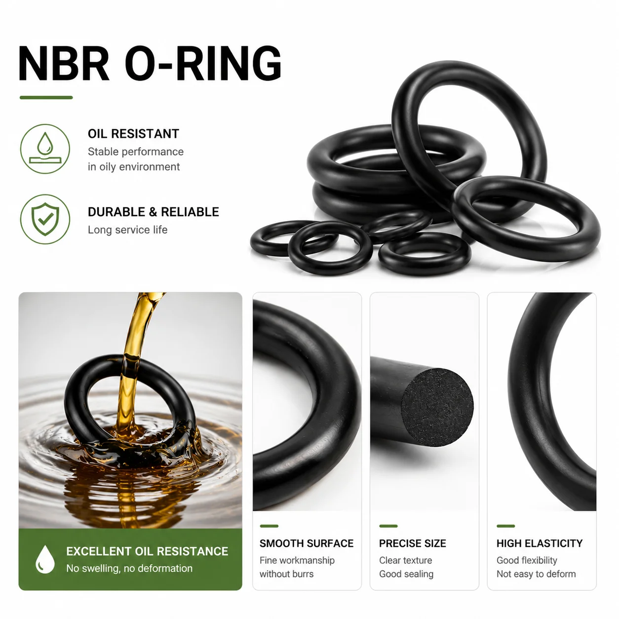 800 Pieces of Universal Set of Water Pipe and Oil Circuit Seals, Nitrile Rubber O-ring CS1-4mm, Outer Diameter 3-27mm