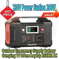 Outdoor Emergency Supply Battery Camping TV Drone Laptop 230V Portable Power Station 200W Solar Generator 151WH AC
