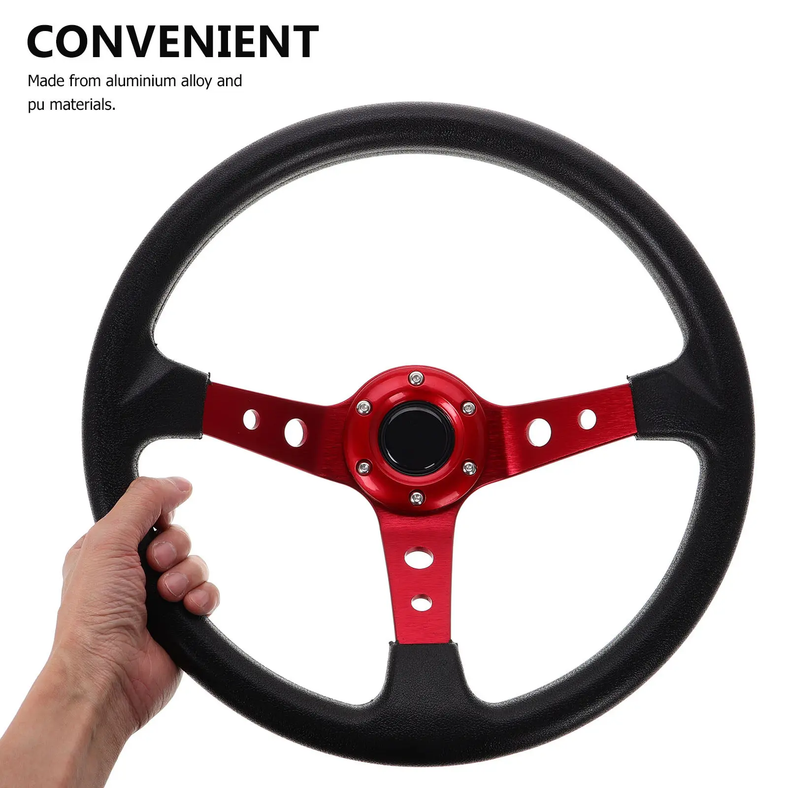 Universal 14 Inch PU Steering Wheel Racing Drift Kart for Car Golf Cart Gaming Racing Simulator Accessories