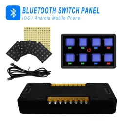 Panel de Interruptor táctil para coche y barco, Control de membrana Universal, Control inteligente por aplicación Bluetooth, pantalla de luz LED impermeable IP68, 12V-24V