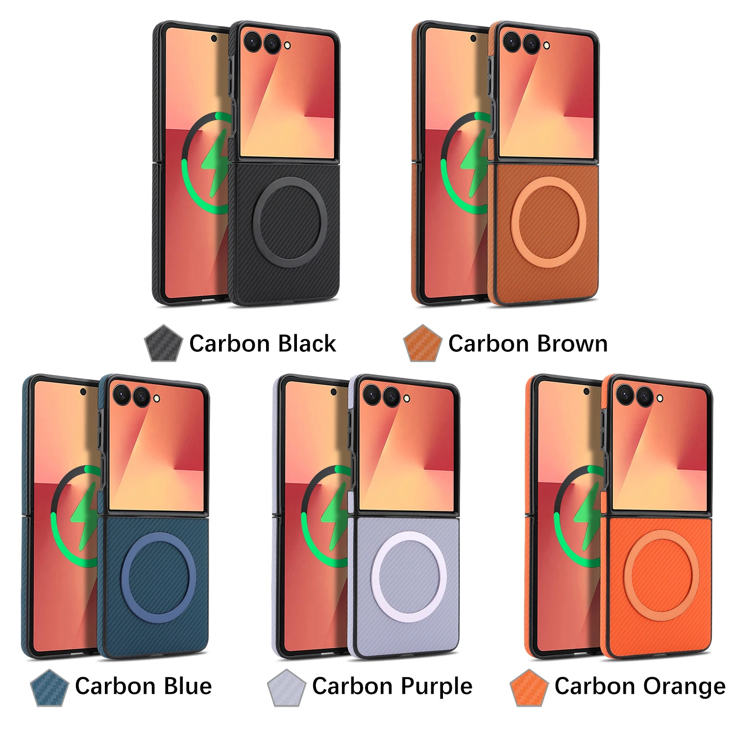 

Magnetic Wireless Charging Case For Samsung Galaxy Z Flip 7 FE,6,5,4,3 Frosted Matte Shockproof Protective Cover