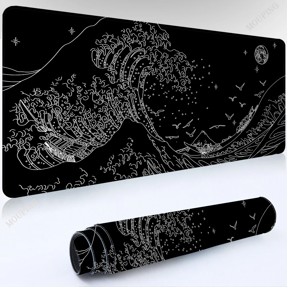 

Mausepad Black Anime Mouse Mats Gaming Mat Pad on The Table Gamer Accessories Keyboard Pad Art Table Rug Desk Mat Mouse Carpet