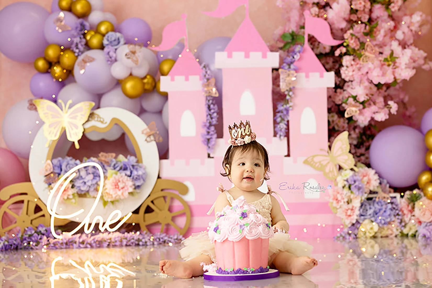 Butterfly Garden Backgrounds Cake Smash Kids Adult Photography Props Child Baby Balloon Decors Photo Backdrops