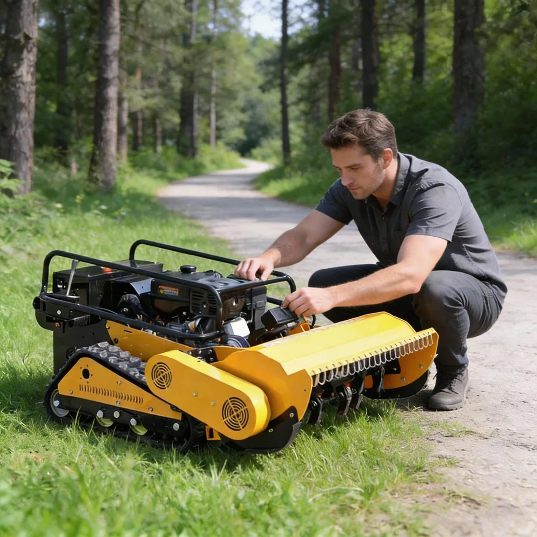 

Customized Upgrade Flail Lawn Mower - Manganese Steel Blades with Thickened Tracks for Golf Course Field Maintenance