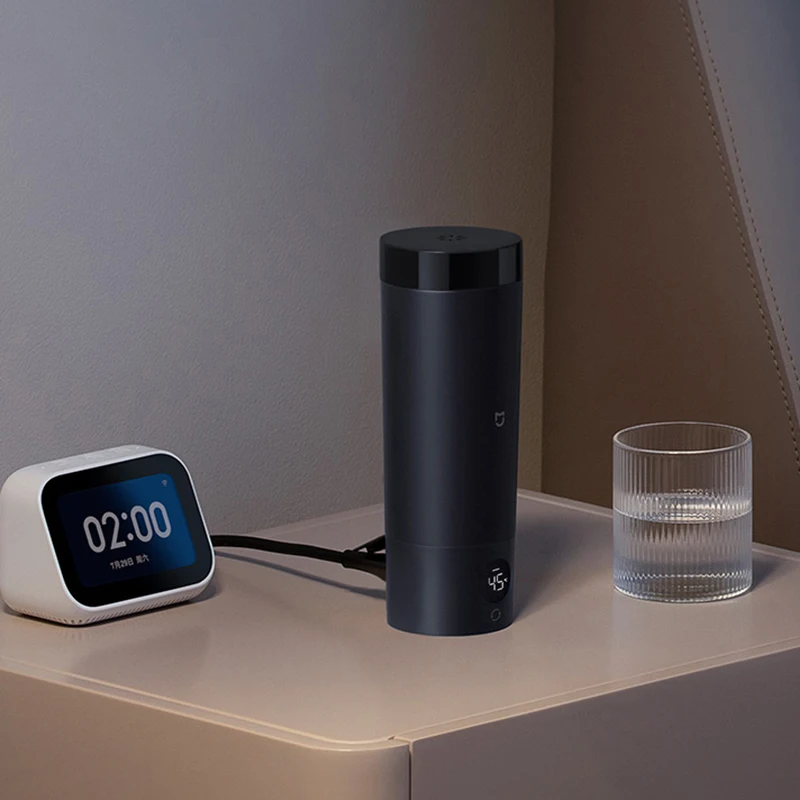 كوب تسخين كهربائي محمول من Xiaomi Mijia 2 كوب ترمس 316 كوب غليان كهربائي من الفولاذ المقاوم للصدأ يستخدم لطلاب عنبر صغير