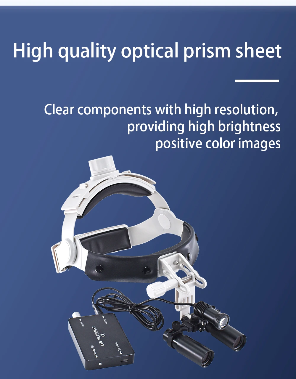 DEASIN Dental Magnifier 5X / 6X Binocular Kepler Loupes Headband Adjustable with LED Headlight 5W Dentist Surgical Headlamp Tool
