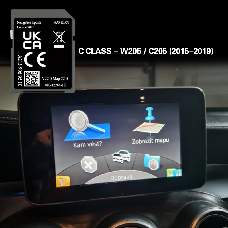 Image of A2139069510 V22 für Mercedes C-Klasse W205 C205 2015-2019 Navigations-SD-GPS-Karten-Update Europa-Karte 32GB
