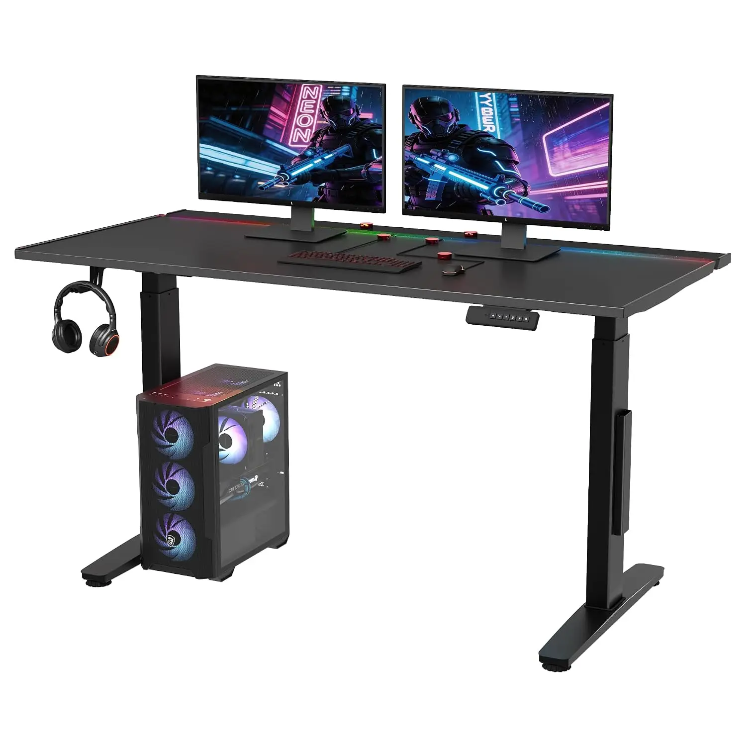 Electric RGB Gaming Standing Desk, 55