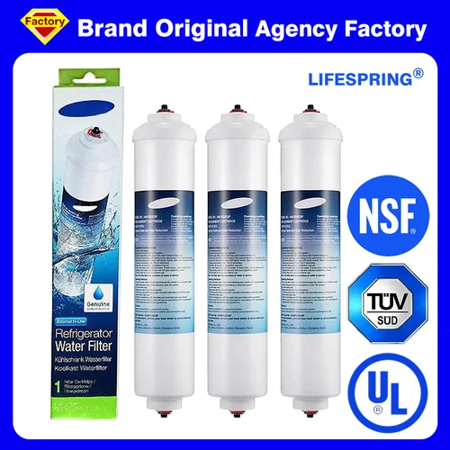 Imagen 1 del producto Filtro de agua en línea para refrigerador, DA29-10105J genuino, marca certificada NSF, para Samsung AquaPure Plus HAFEX EXP