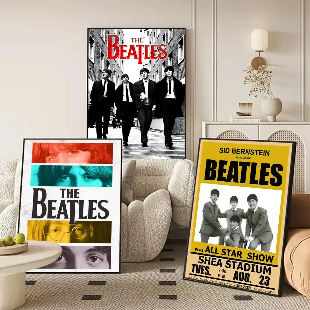 The Band T-The B-Beatles Poster Self Adhesive Wall Stickers Removable Room Decor Aesthetic Space Murals Fancy Gift