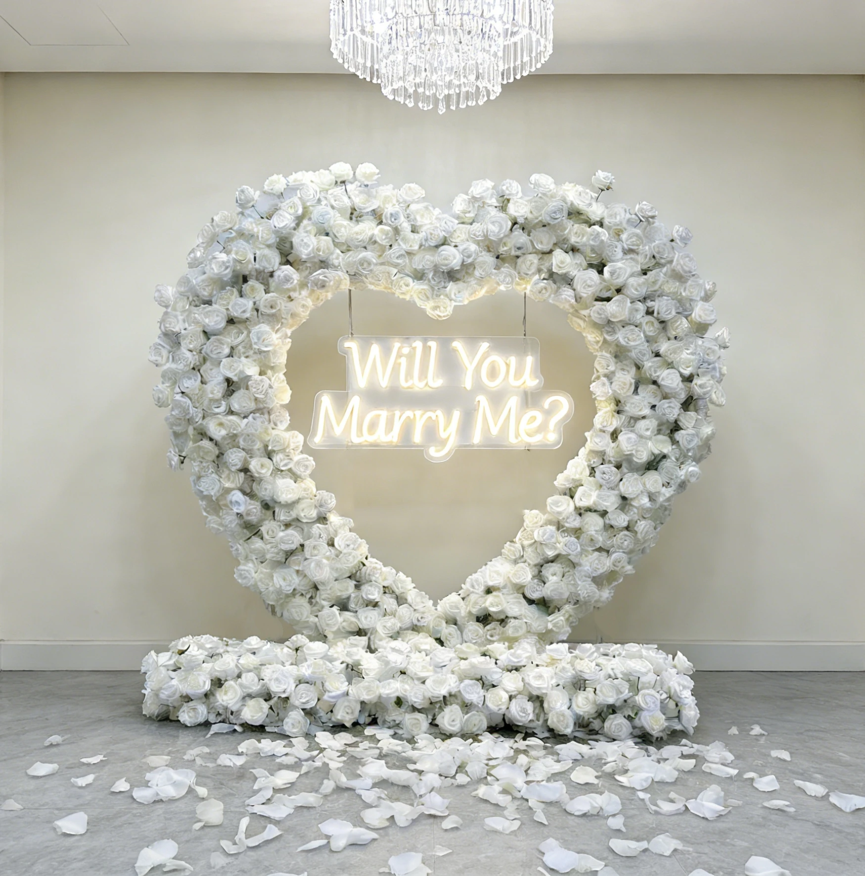 

White Heart Shaped Artificial Flower Arch Wed Arch For Wedding Decoration