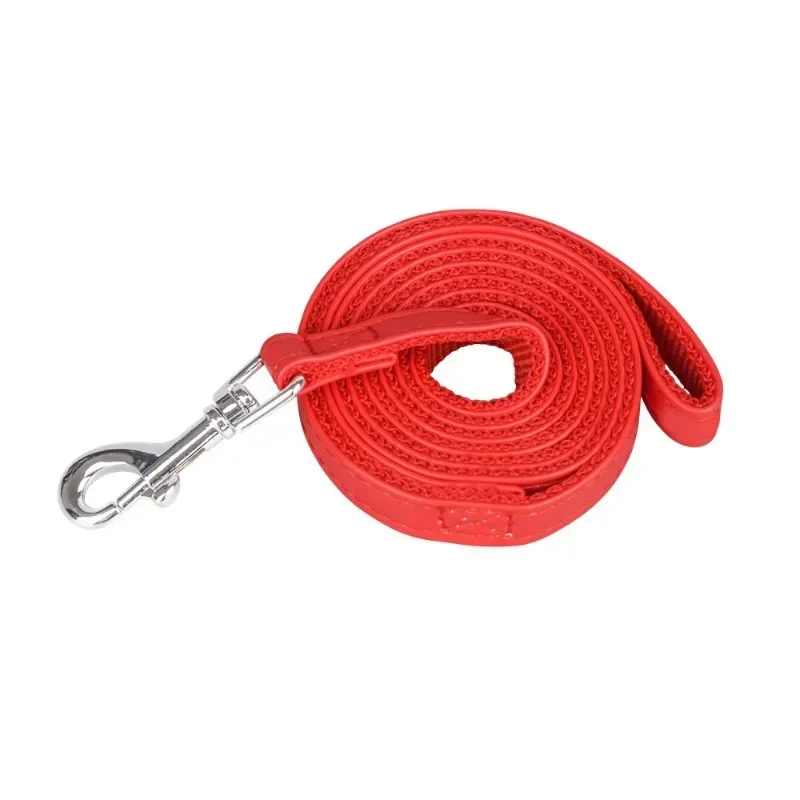 Size 120cm Pet Leashes PU Leather Padded Nylon Dog Training Rope Leads For Dog Cat Walking Puppy Leash Blue Black Red Pink