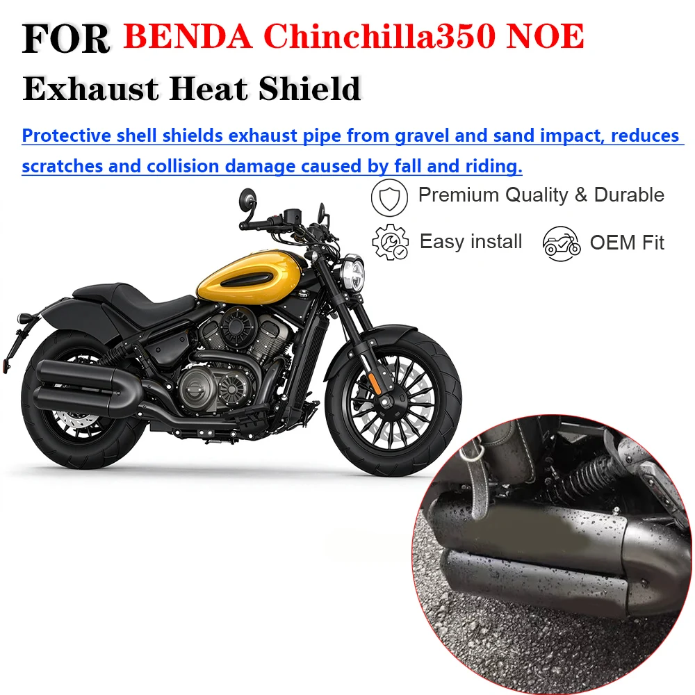 Motorcycle Modified Exhaust Heat Insulation Shield Exhaust Pipe Anti-scald Protection Cover Accessories For BENDA Chinchilla 350