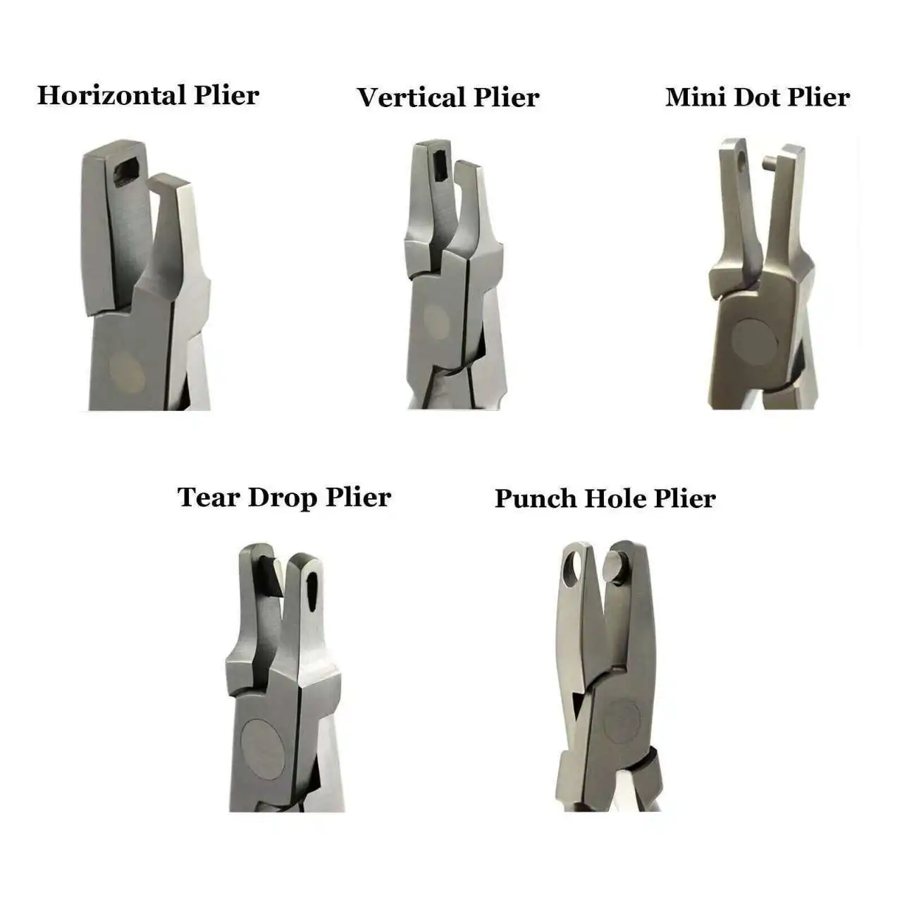 Dental Invisible Orthodontic Pliers Set – Thermoforming Pliers for Clear Aligners (Tear Drop, Hole Punch, Horizontal, Vertical)