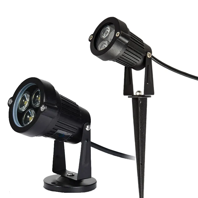 Iluminação LED Paisagem, luzes de inundação ao ar livre, Spike Spotlight, lâmpada de jardim, RGB LED Lawn Light, DC 12V, 110V, 220V, IP66, 9W