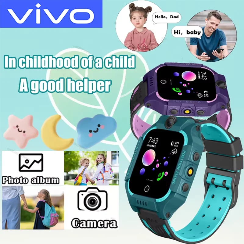 VIVO Kids 5G Smart Watch SOS GPS Location Sim Card Call Child SmartWatch Camera Waterproof Watch Gift For Ios Android Children