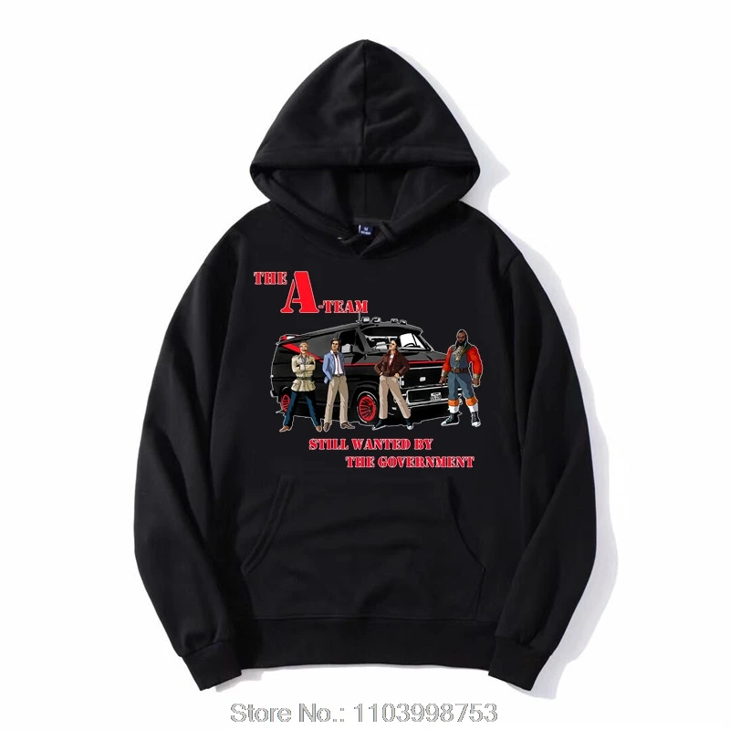 Oversized Hoodie Cotton Male Letters zip up Jacket The A-Team A Team Team Ba Face Murdock Hannibal Van 2708X Pullover Sweatshirt