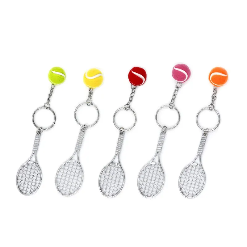 

90Pcs Tennis Ball And Racket Model Keychain Mini Novelty Handbag Car lover Sport