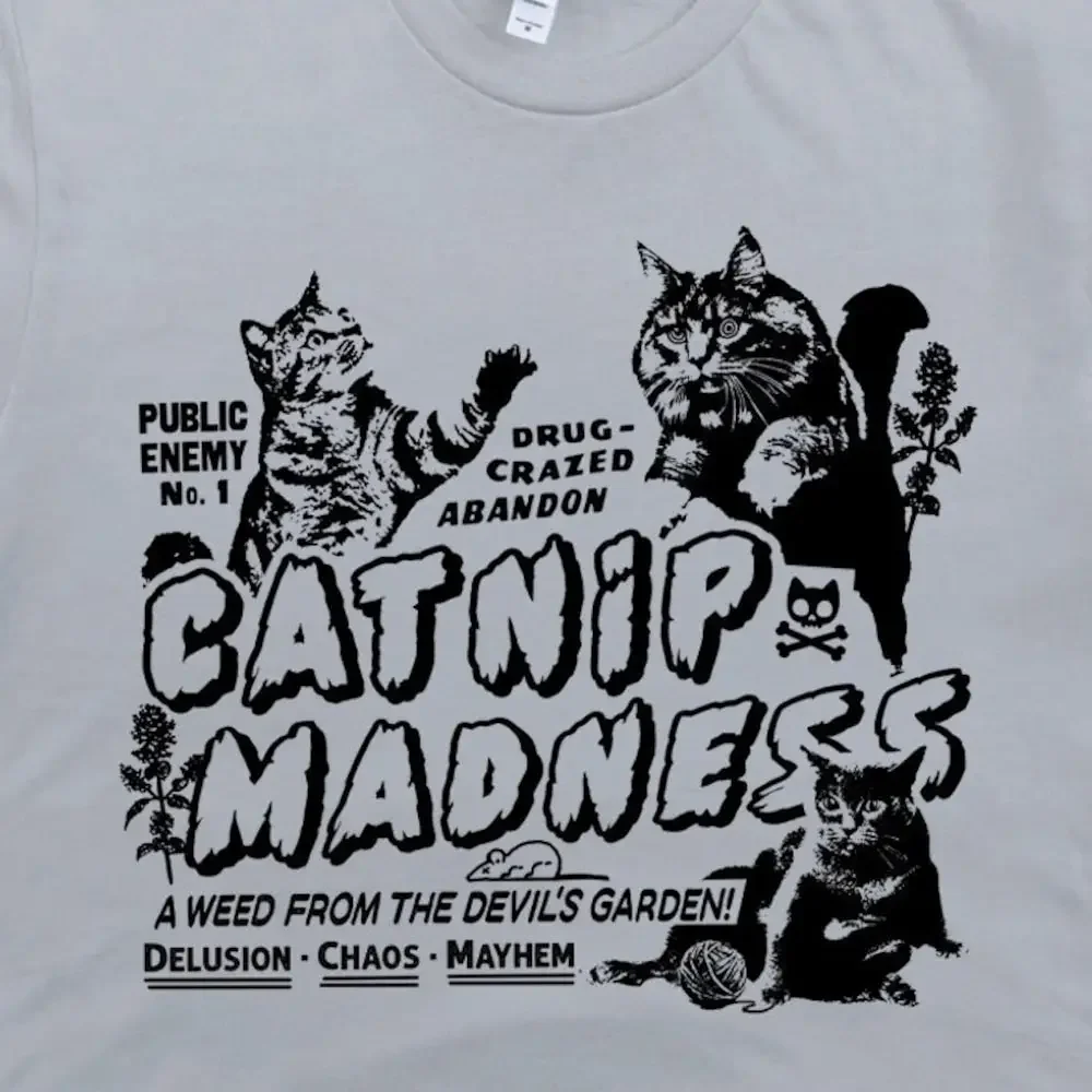 Funny Cat T Shirt For Catnip Madness Cute With Cats Crazy Cool Vintage Kitten