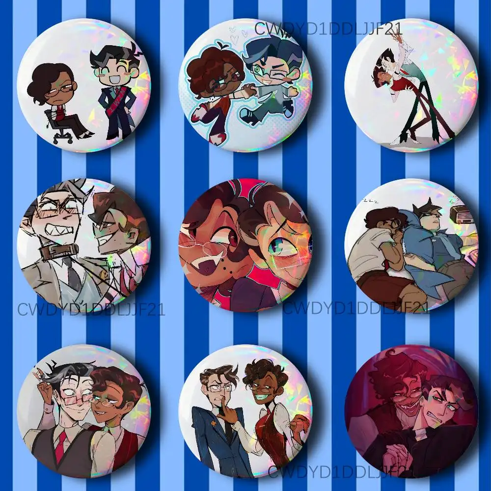 

R-Radiostatic Vox Alastor Badge Handmade Button Brooch for Backpack Hat Shirt Accessories Gifts