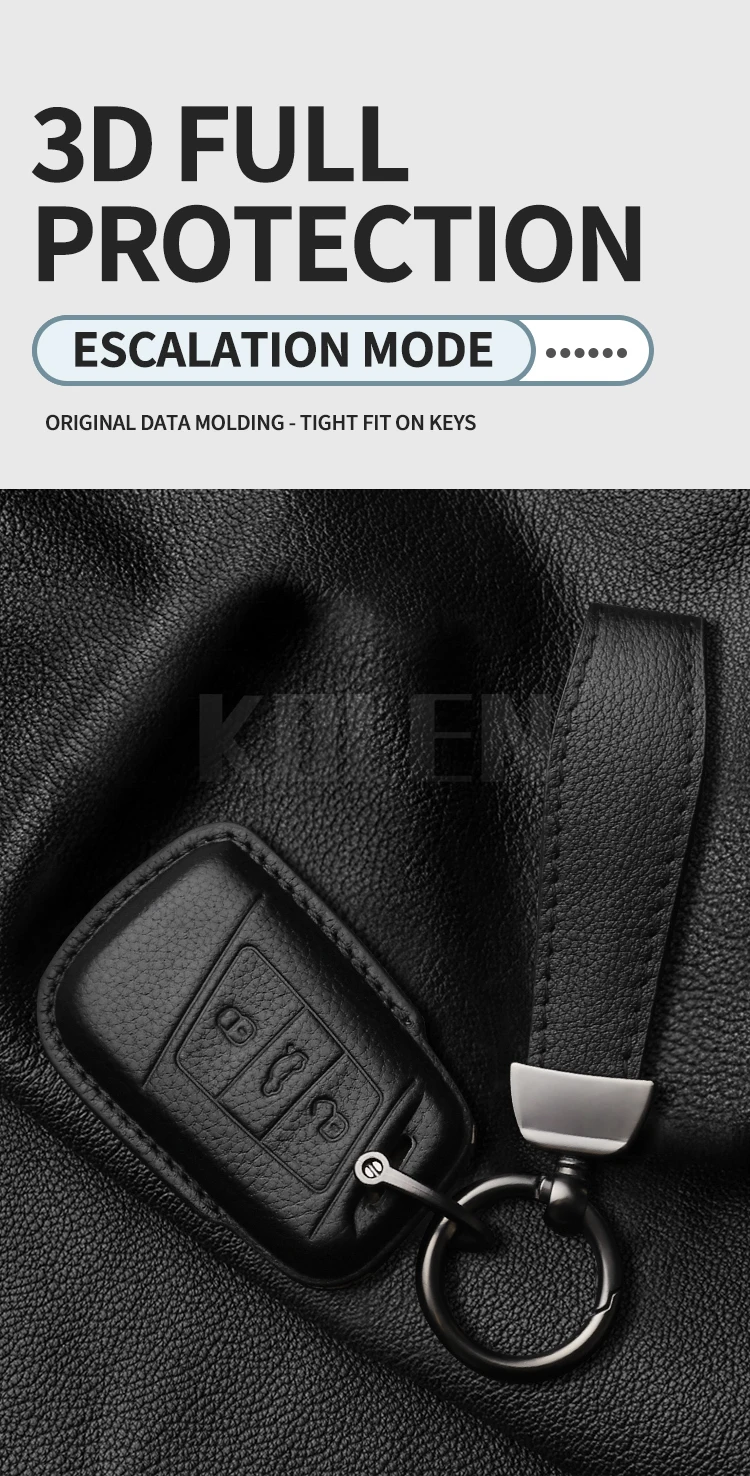 Leder Auto Schlüssel etui Abdeckung Shell Fob für VW Volkswagen Passat B8 Magotan für Skoda hervorragende A7 Kodiaq Sitz geschützte Schlüssel bund Tasche – Detail 4