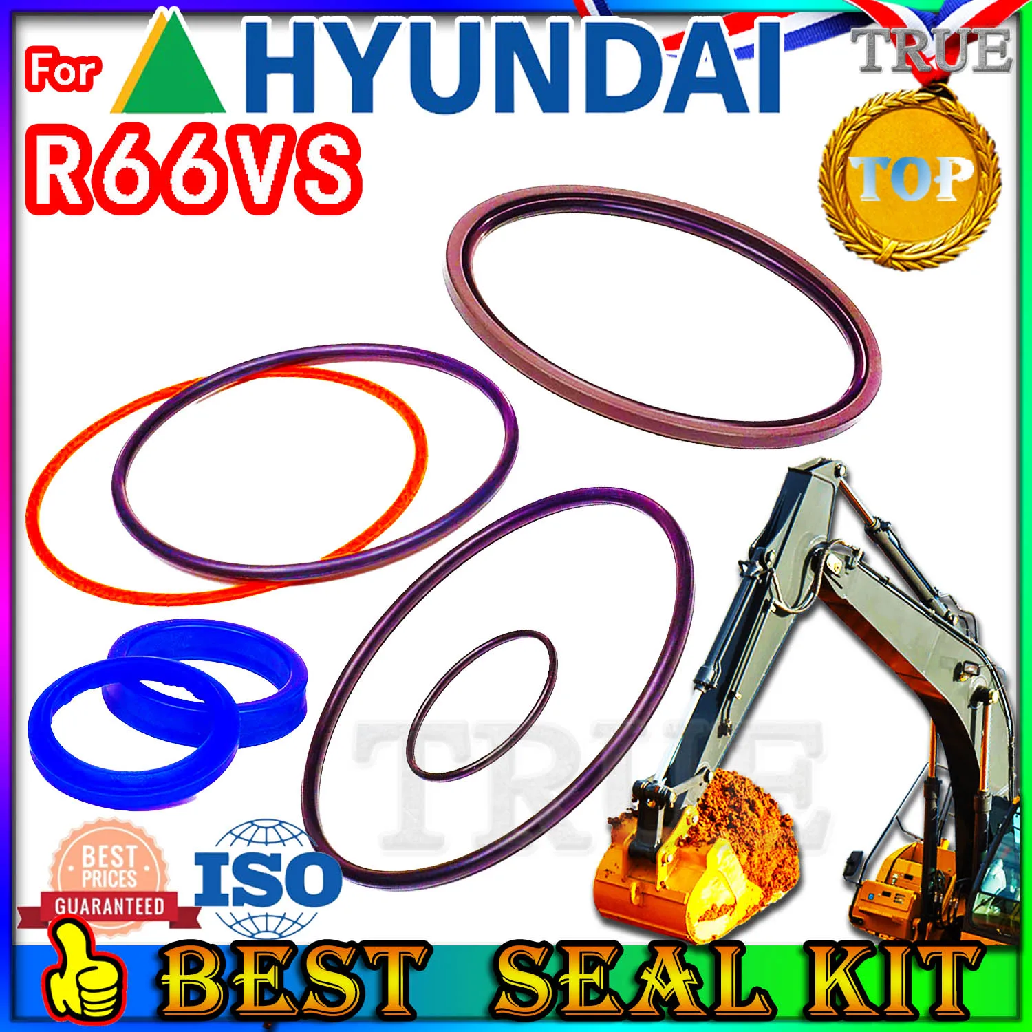 For Hyundai R66VS Oil Seal Repair Kit Boom Arm Bucket Excavator Hydraulic Cylinder Clamshell Shovel Adjust Swing Gear Gasket