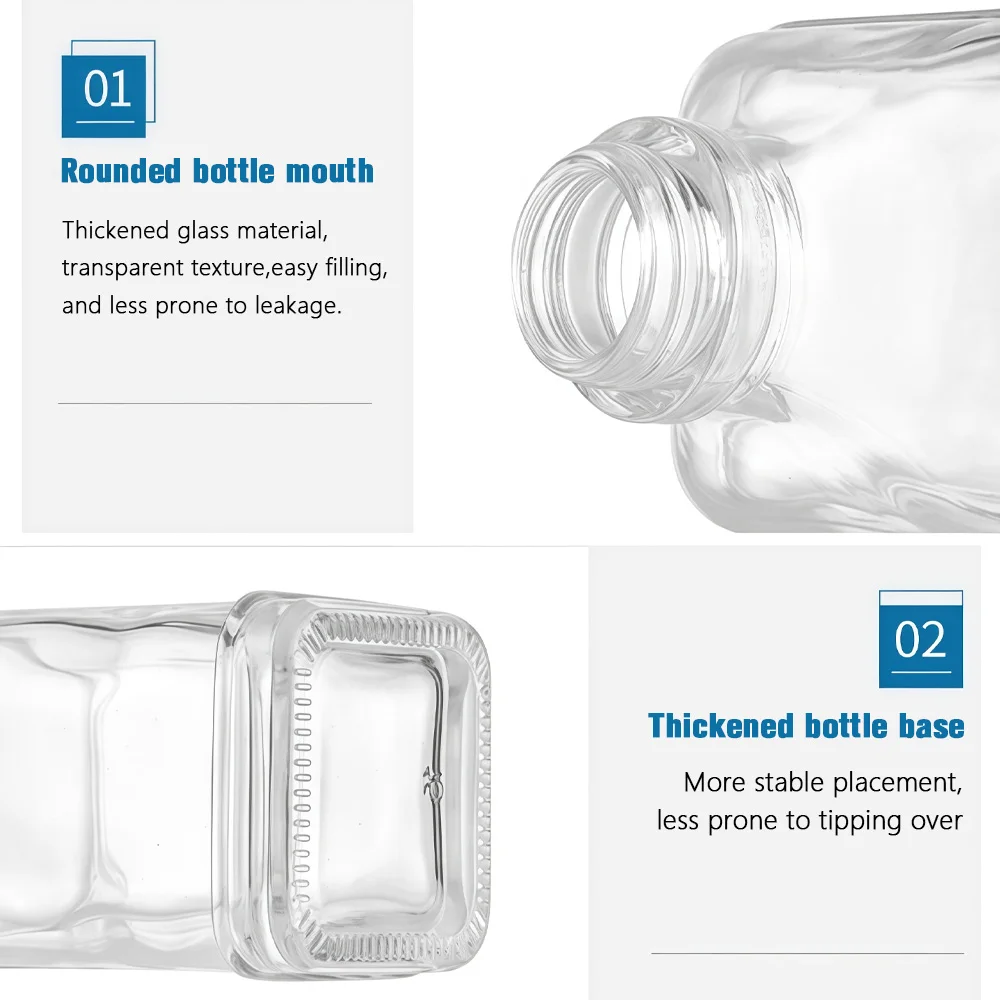 500 مللي موزع سائل زجاجي شفاف زجاجة حاوية شراب القهوة مع مضخات موزع الصابون وموزع سائل الحمام #5