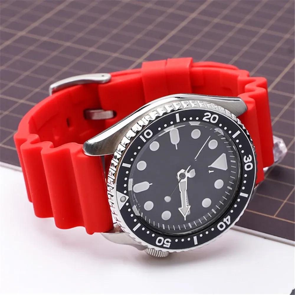 Soft Silicone Strap 20mm 22mm for Citizen Sport Diving Waterproof Watch Band Bracelet Accessories for Seiko Abalone Water Ghost view 6