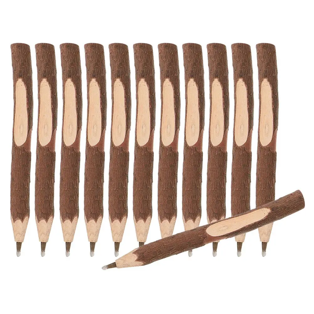 12 Pcs Wooden Ballpoint Pens Branch Pens Black Ink Pen Aesthetic Pen Journal Cute For Women College Ballpoint Journaling Gifts