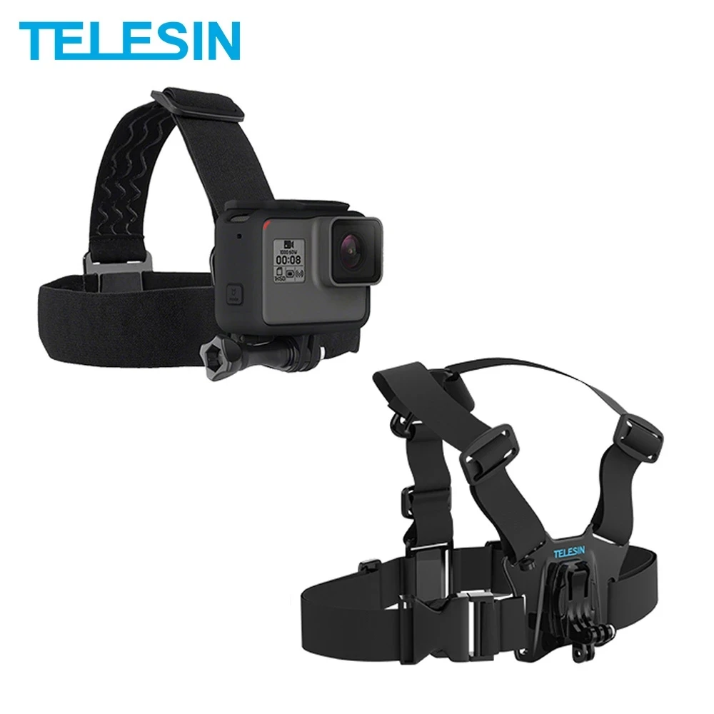 TELESIN Chest Belt Head Strap Mount Action Camera Mount for GoPro Hero 13 12 11 10 Insta360 DJI Osmo Action 5 4 Camera Accessory