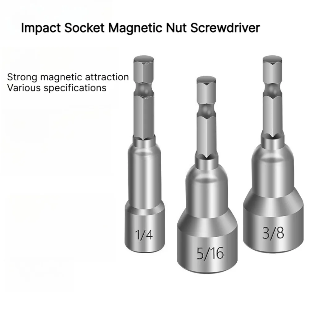 Imperial 6.35mm Impact Socket Magnetic Nut Screwdriver Hex Key Set Drill Bit Adapter for Power Drills Impact Drivers Socket Kit